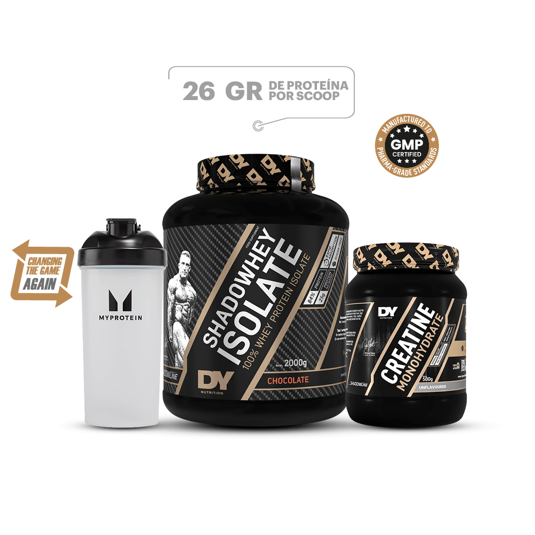 Shadowhey Isolate Chocolate 2 kg + Creatina DY 500 g + Shaker Myprotein 600 ml