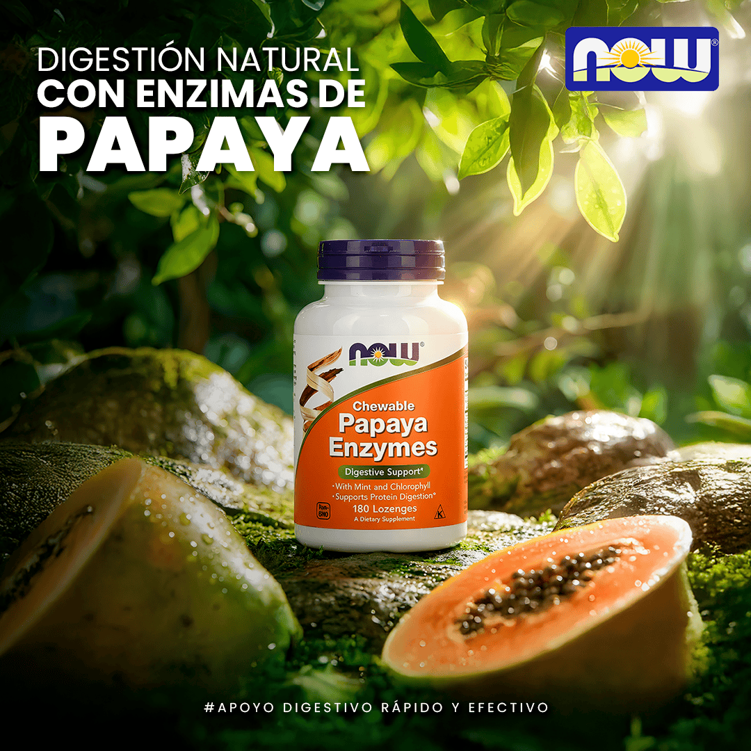 Enzimas de papaya masticable