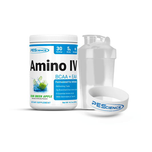 Promo Maratón: AMINO IV 405GR + SHAKER 400 ML + PULSERA PESCIENCE BLANCA