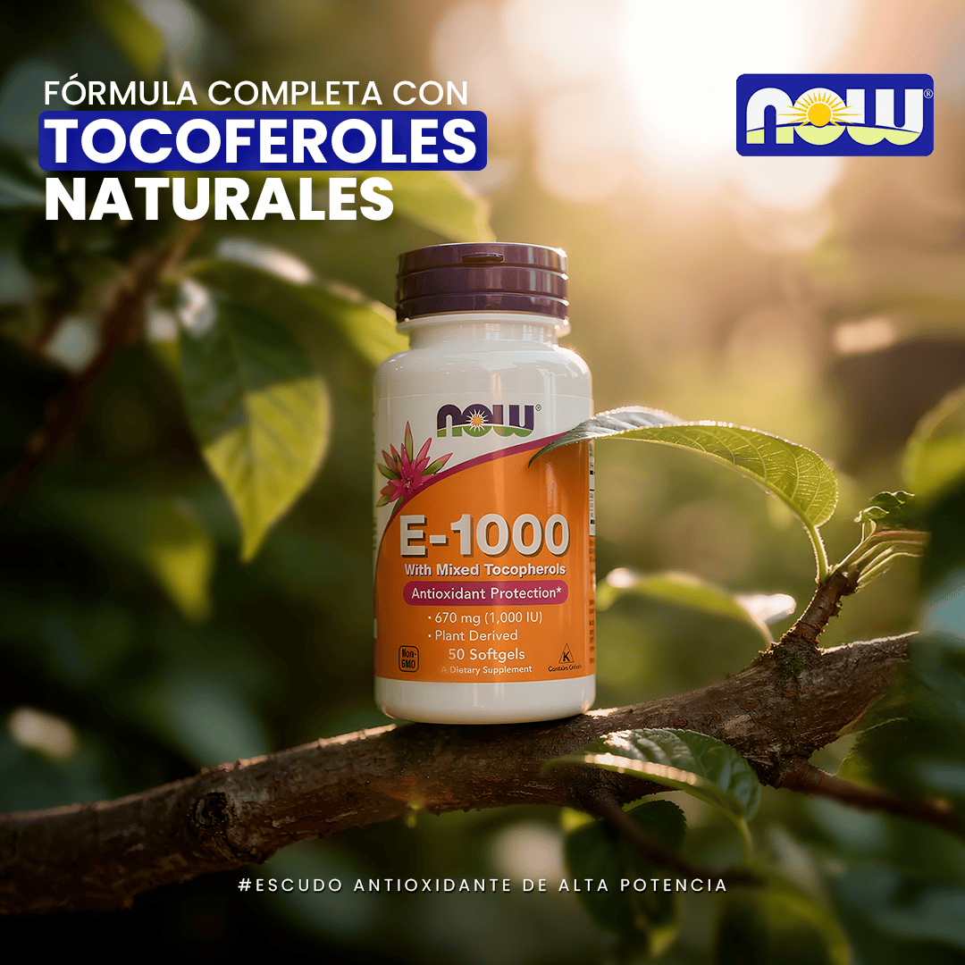 Vitamina E 1,000 IU con antioxidantes naturales NOW