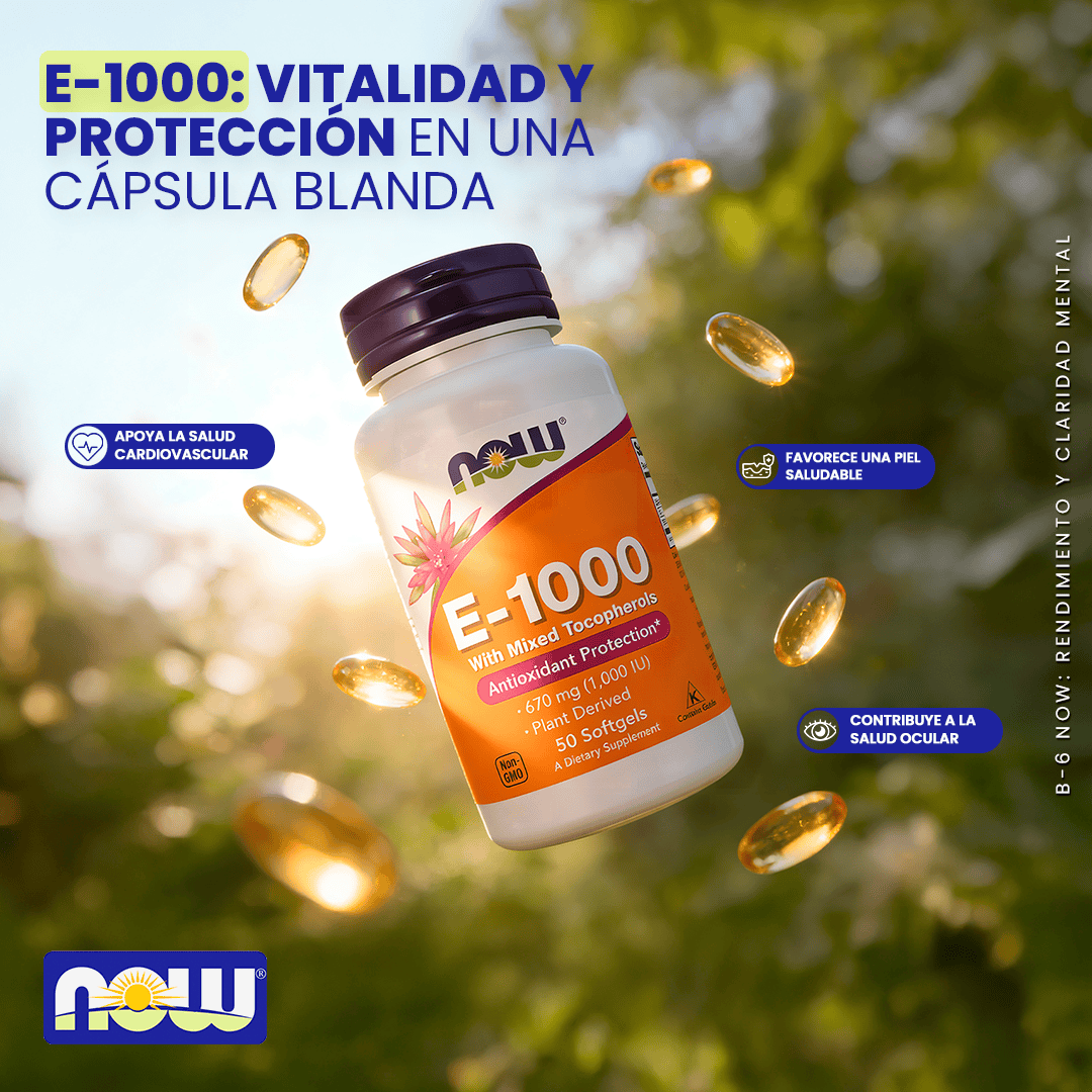 Vitamina E 1,000 IU con antioxidantes naturales NOW