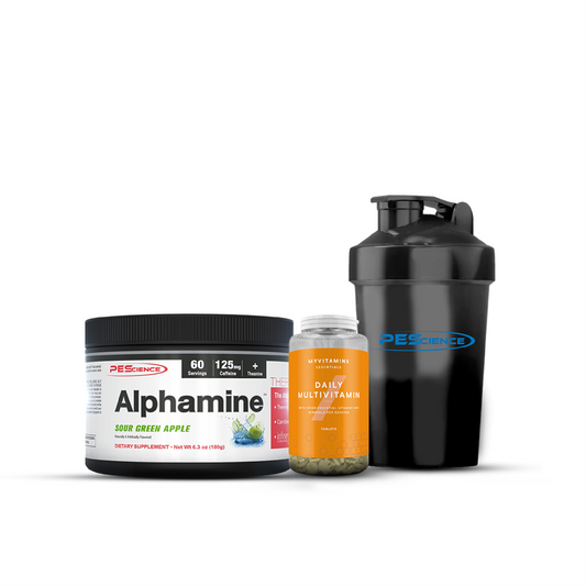 Alphamine Apple Green Sour + Shaker 400ml Pescience + Multivitamínico