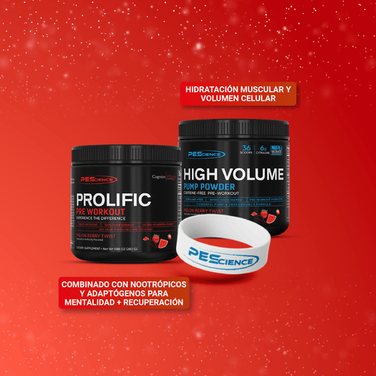 PROMO FIT: Pre Workout Prolific 40 serv + High Volume + PULSERA PESCIENCE
