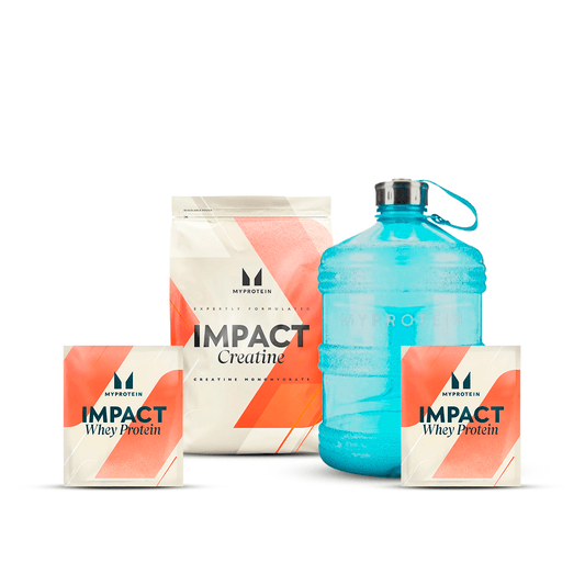 PROMO ANIVERSARIO: CREATINA 500g + GALONERA MP CELESTE + 2 UND SAMPLES IMPACT WHEY 30GR