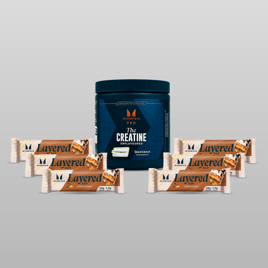 Creatina Creapure 500g + 6 Barras de proteína Layered 20g