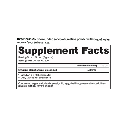 Creatine 100% Monohydrate Dragon Pharma