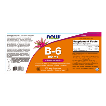 Vitamina B6 100 mg NOW