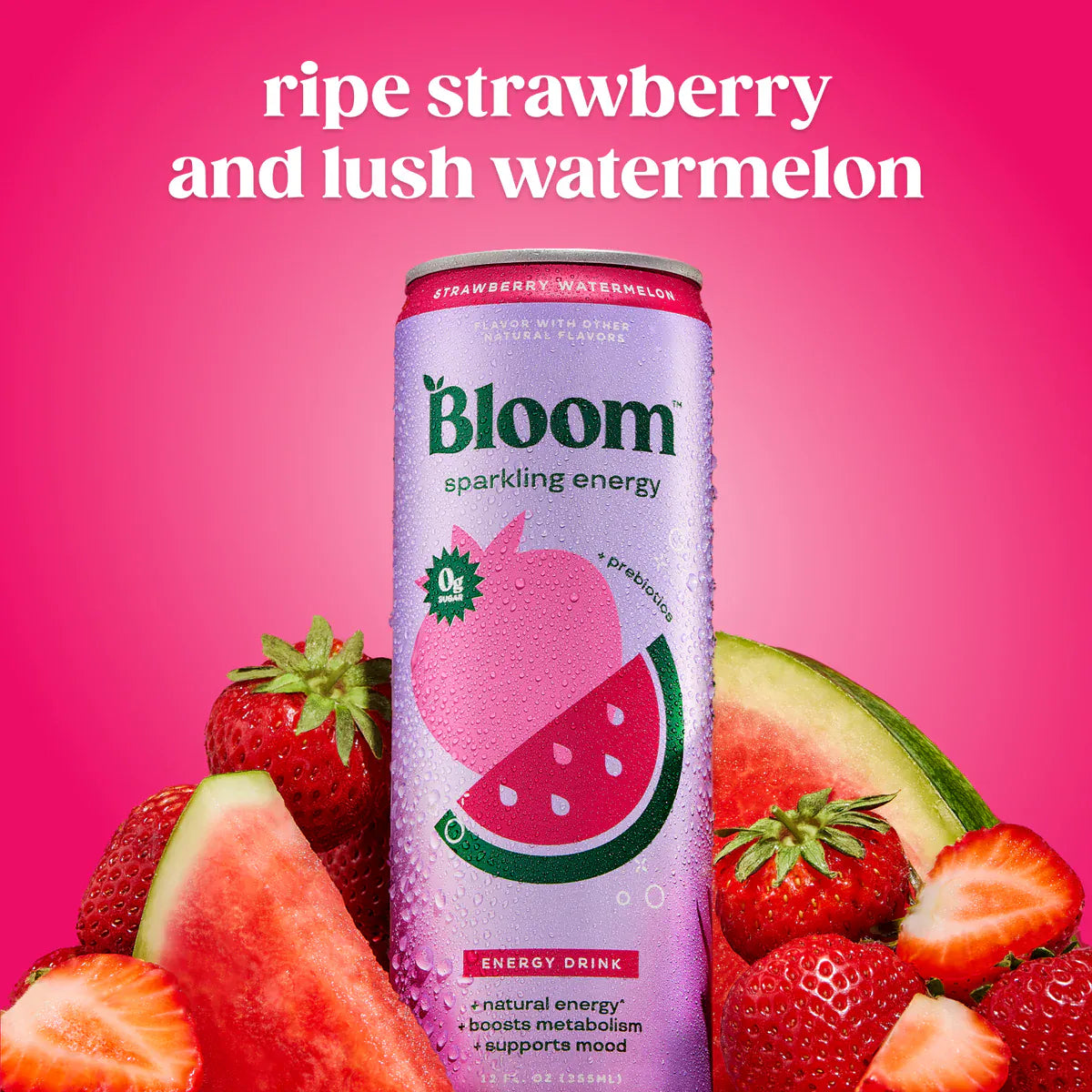 Bebida energética burbujeante Strawberry Watermelon Bloom