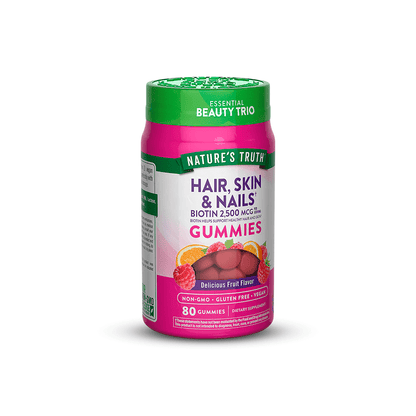 Cabello, Piel y Uñas con 2500 mcg de Biotina Gomitas Nature's Truth