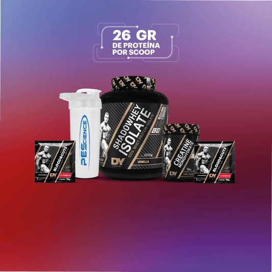 Shadow Isolate 2kg “Rescate” Pack: Shadow Whey Isolate 2.5kg + Creatine DY 300g + Shaker Pescience 700ml + 2× Blood & Guts sachet