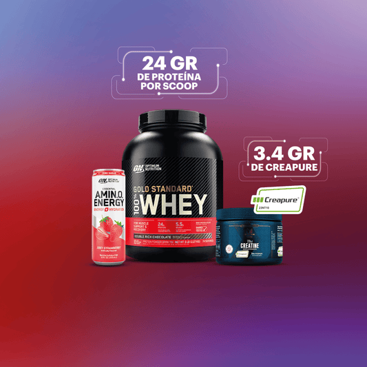 Fuerza y reconstrucción : Gold standard 5lb ON + Creapure 250g + lata amino energy