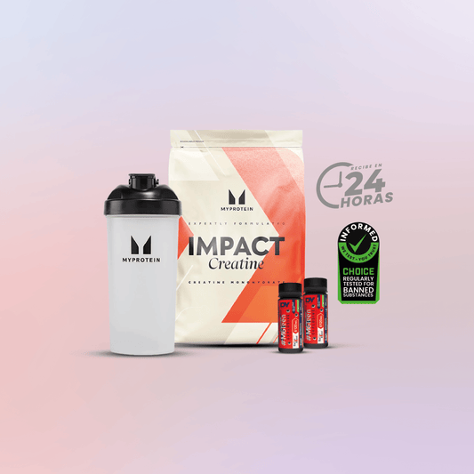 Pack potencia máxima: Creatina 1kg Mp + Shaker 600ml Mp + 2 Shots M6teen