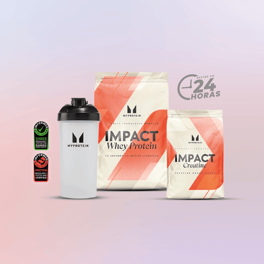 Pack fuerza y volumen: Impact whey protein 2.5kg + creatina 250gr Mp + Shaker 600ml Mp