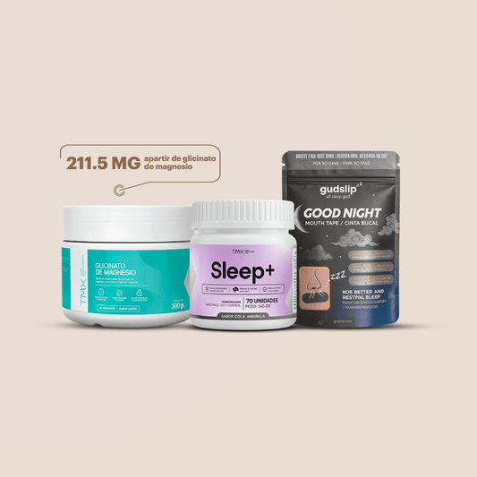 Sleep Reset Pro: Sleep+ + Glicinato de Magnesio 300gr + Cinta Bucal