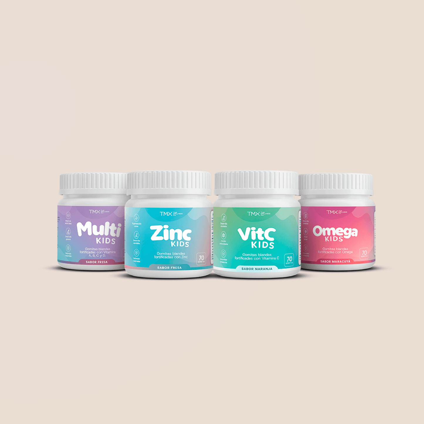 Kids Defensas Full (4 en 1): Vit C Kids + Zinc Kids  + Multi Kids + Omega Kids