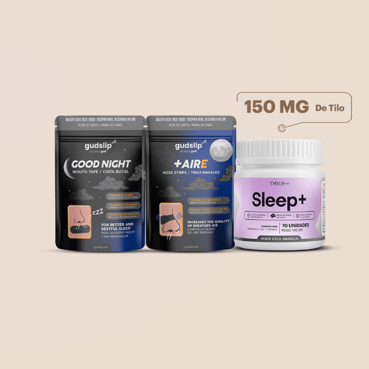 Respira & Duerme: Tiras Nasales Gudslip + Cinta Bucal + Sleep+
