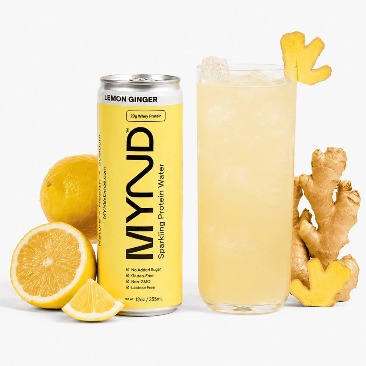 Pack 12 Latas de proteína espumosa Mynd Limón Ginger