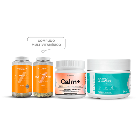 Daily Multivitamin + Vitamina D3 + Glicinato de Magnesio + Gomitas Calm+