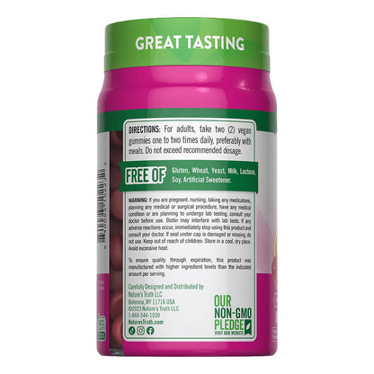 Cabello, Piel y Uñas con 2500 mcg de Biotina Gomitas Nature's Truth