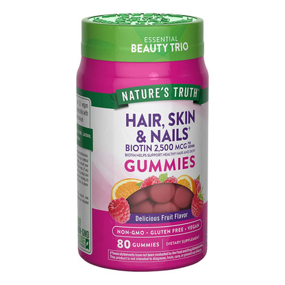 Cabello, Piel y Uñas con 2500 mcg de Biotina Gomitas Nature's Truth