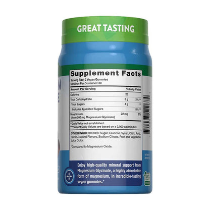 Glicinato de Magnesio gomitas | Suplemento Vegano, No GMO y Libre de Gluten  Nature's Truth