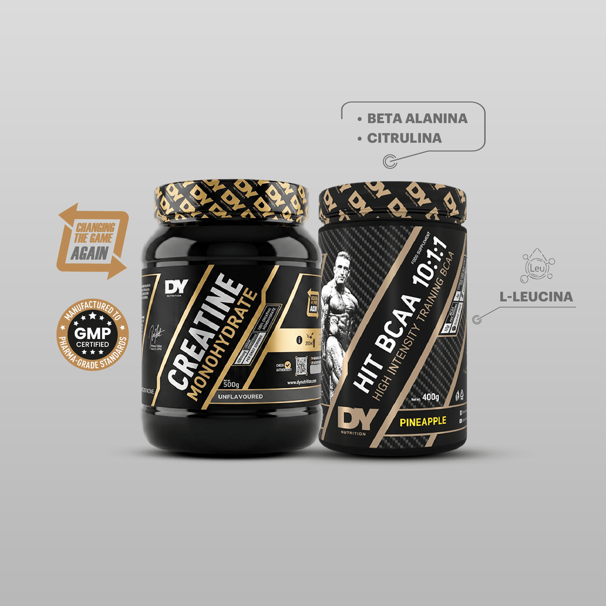 Fuerza & Recuperación DY: Creatina DY 500gr + HIT BCAA 400gr