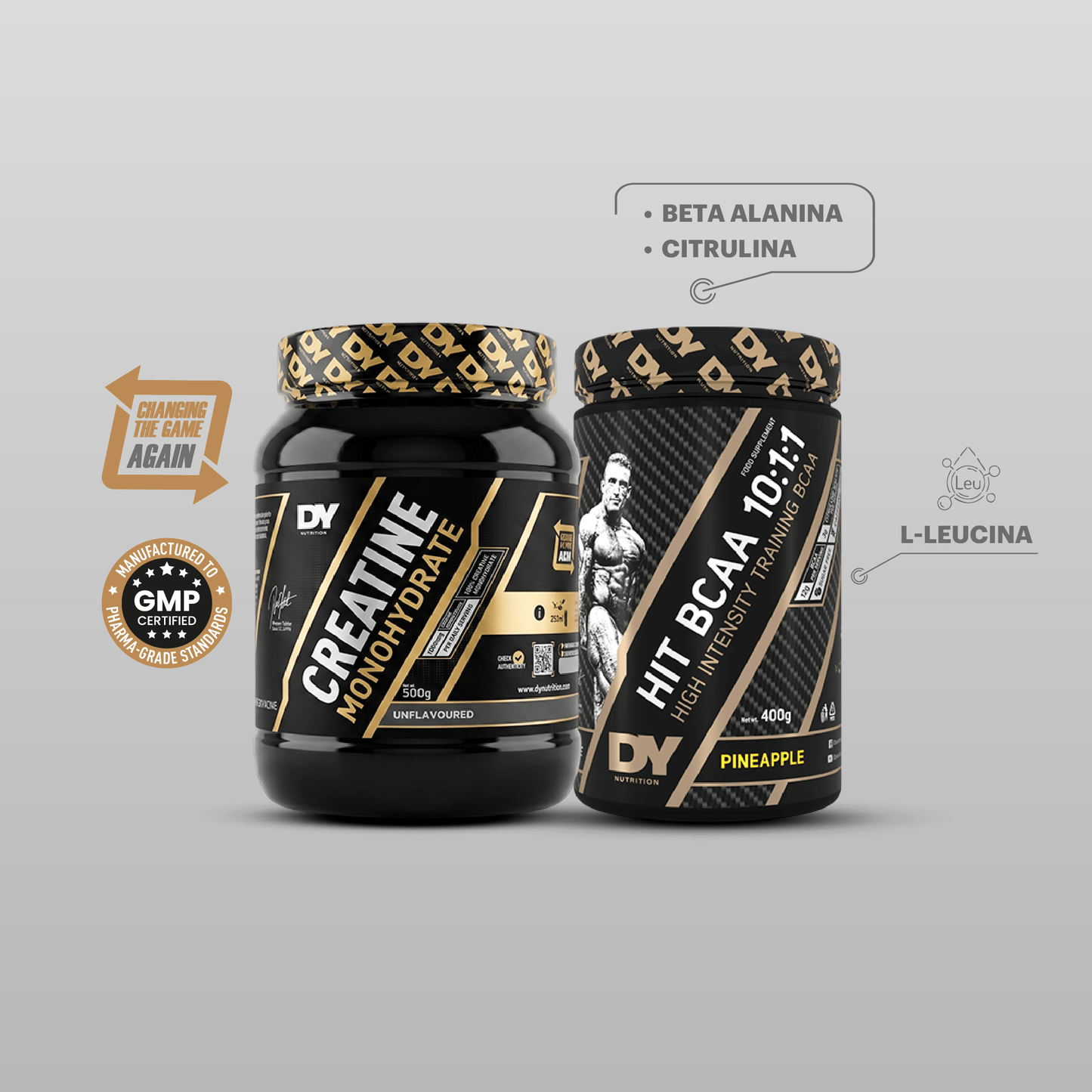 Fuerza & Recuperación DY: Creatina DY 500gr + HIT BCAA 400gr