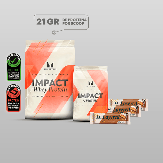 Starter Pack: Impact Whey Protein 1 kg + Impact Creatine 250 gr + x3 layered cookie crumble