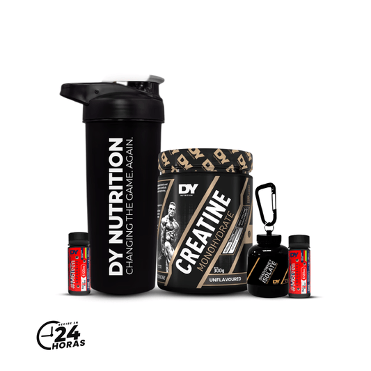 PROMO WOW: CREATINA 300GR DY + SHAKER 700ML DY(sujeto a stock) + 2UNID M6TEEN+ EMBUDO PORTA PROTE