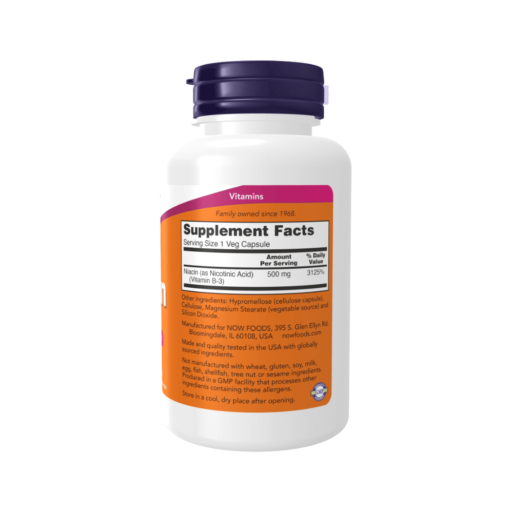 Vitamina B3 Niacin 500 Mg 100 Capsulas Now
