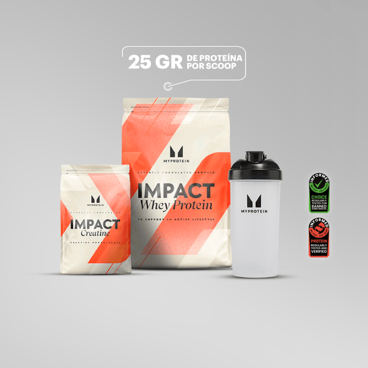 Pack Fuerza y Volúmen: Impact Whey  2.5kg + Creatina 250gr + Shaker 600ml