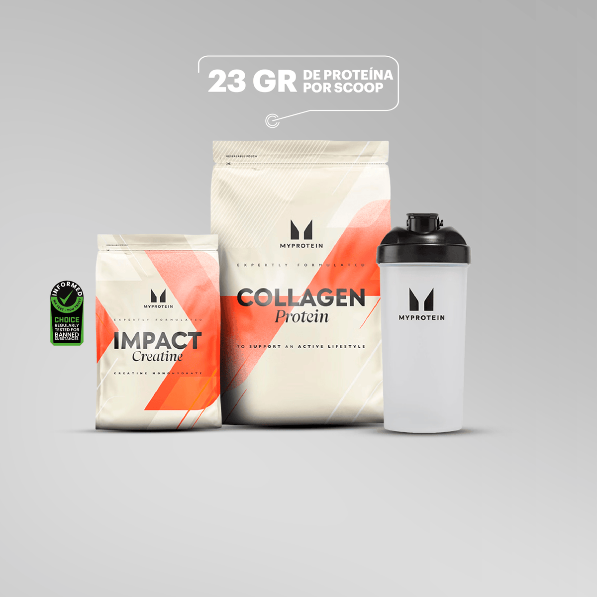 Articulaciones Fuertes: Collagen Protein 1kg + Creatina 250gr + Shaker 600ml