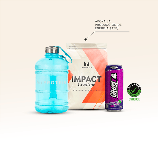 PROMO FIT: Creatina 500gr Mp + Galonera MP CELESTE + GHOST