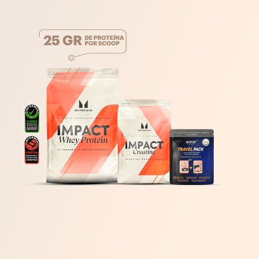 Starter Pack: Impact Whey Protein 1 kg + Impact Creatine 250 g + Pack de tiras nasales para Viaje Gudslip