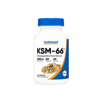 Extracto de raíz de ashwagandha 600 mg Nutricost - vista frontal