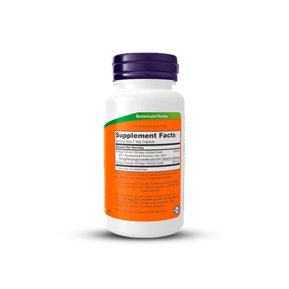 Energía cerebral Ginkgo Biloba 60 mg NOW