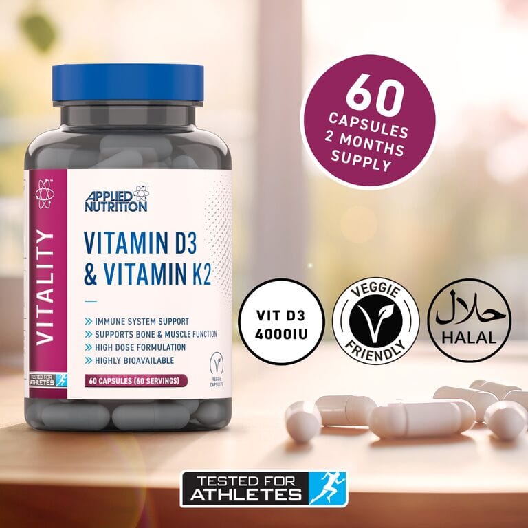 Vitaminas D3 y K2 60 cap. Applied Nutrition - imagen 3