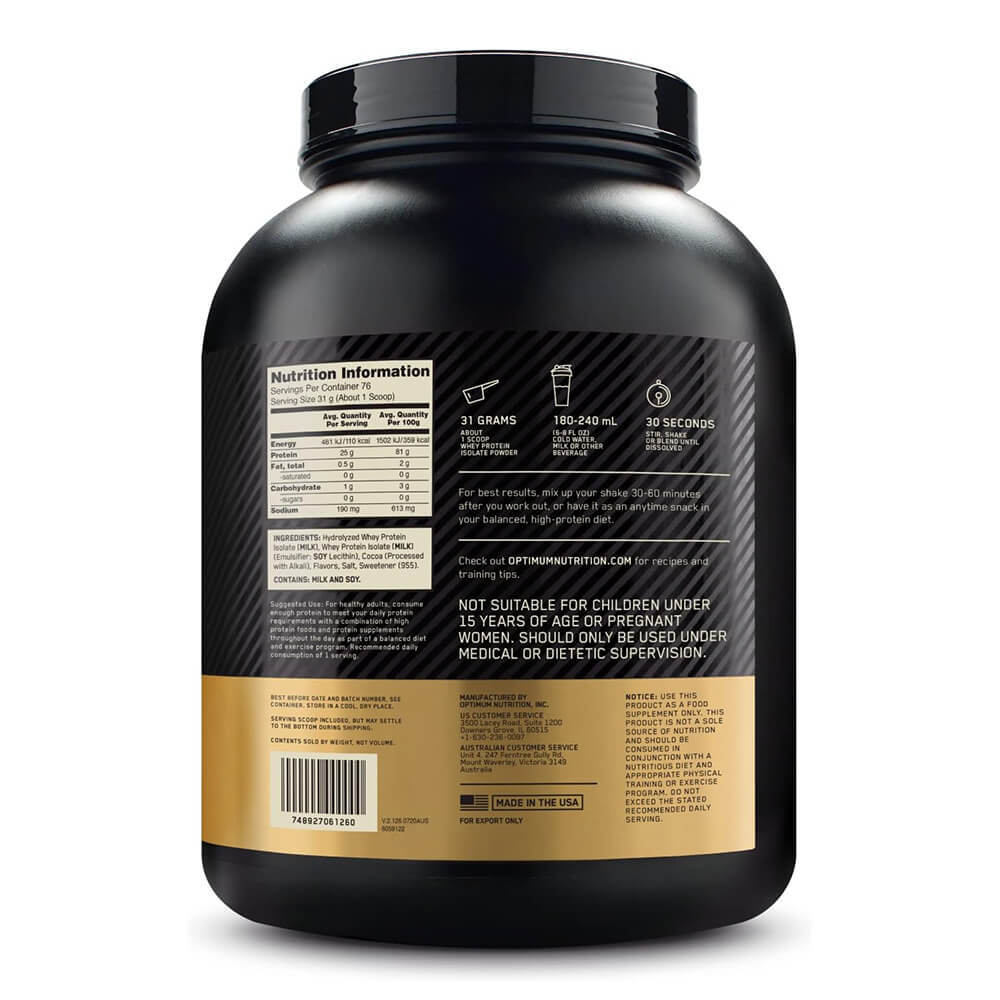 Gold Standard 100% Isolate Rich Vainilla Bliss 5 lb - imagen 2