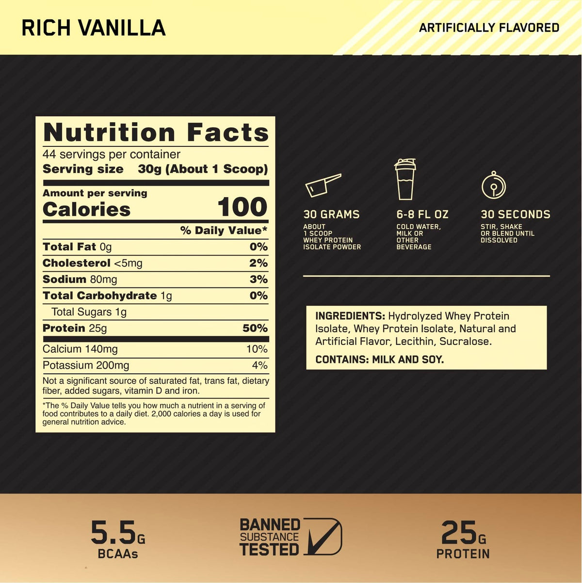 Gold Standard 100% Isolate Rich Vainilla Bliss 5 lb - imagen 4