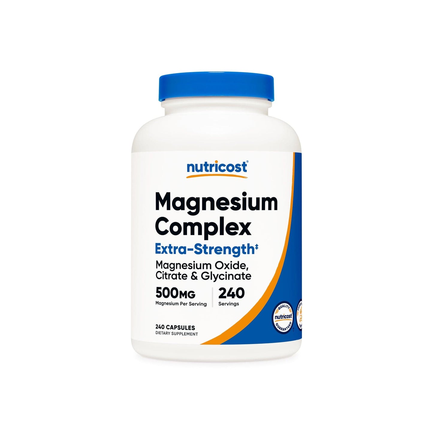 Complejo de magnesio 500 mg Nutricost - vista frontal