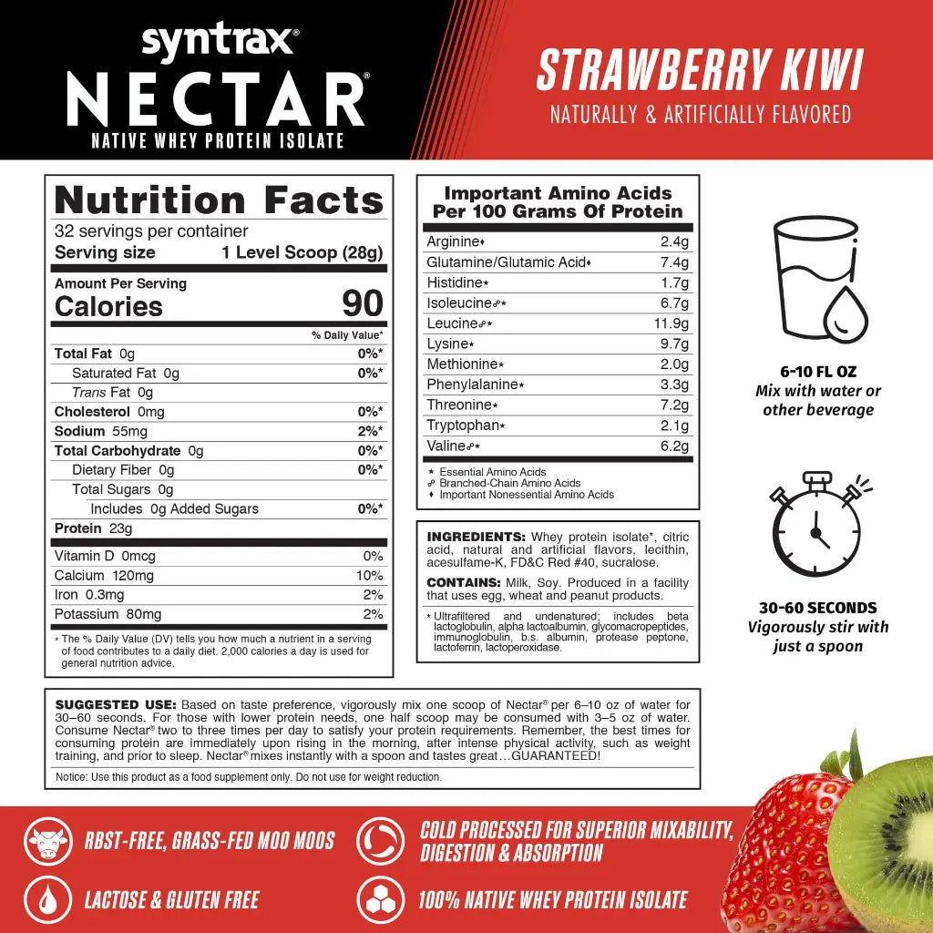 Información nutricional Nectar Strawberry Kiwi