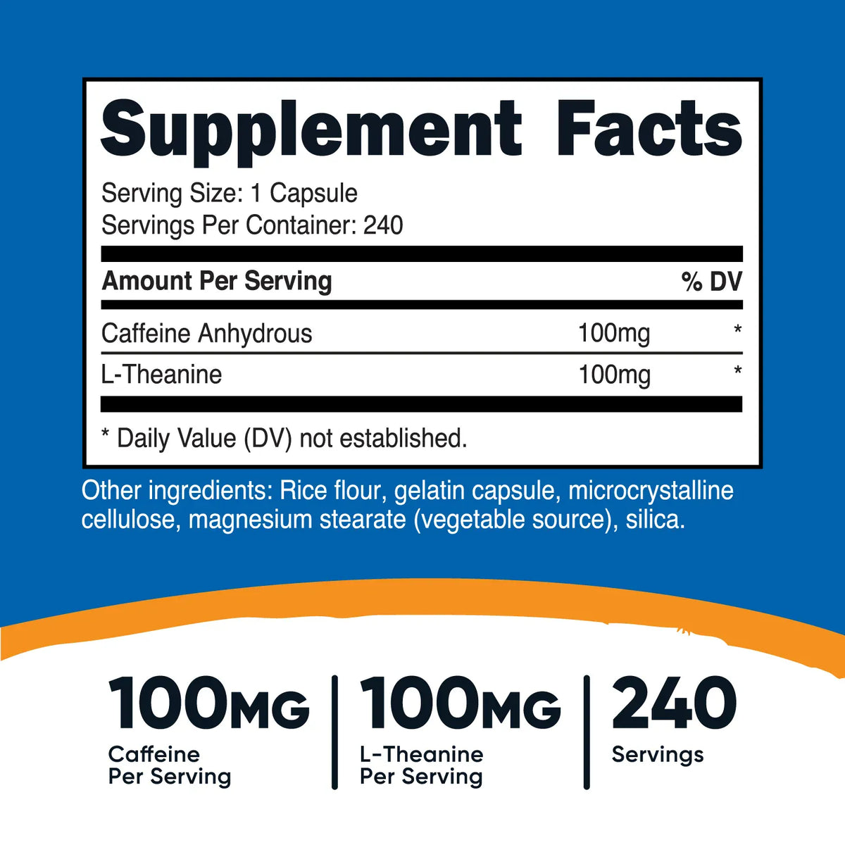 Cafeína con L-Teanina Cápsula Nutricost