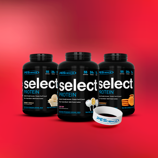 PROMO FIT: Select Protein Snickerdoodle / Cake Pop / Vainilla Gourmet 1.71kg y 1.73 kg + PULSERA PESCIENCE