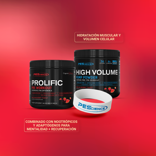 PROMO FIT: Pre Workout Prolific 40 serv + High Volume + PULSERA PESCIENCE